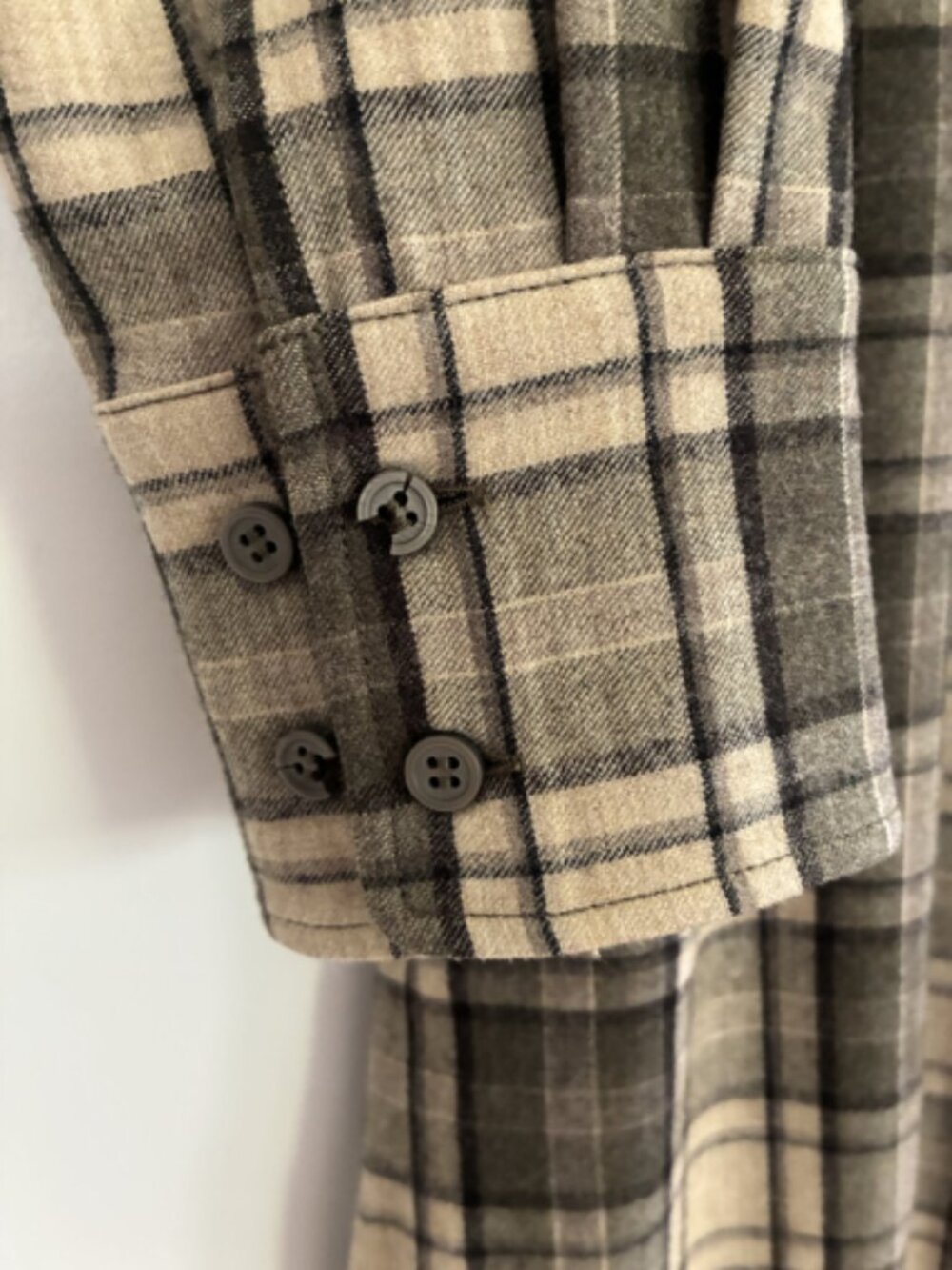 COS Wool Mix Checked Structured Shirt Dress in Beige / Brown size 6 - Picture 4 of 8